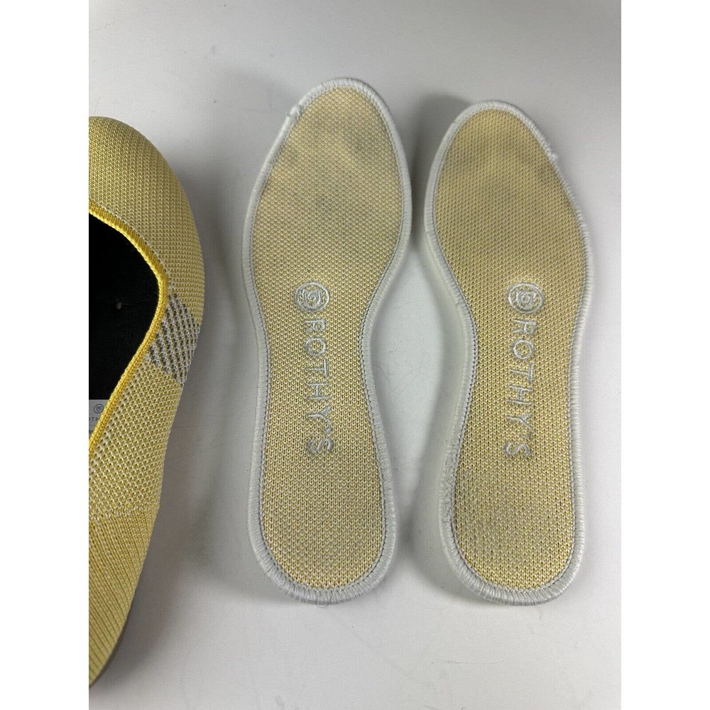 Rothy's Round Toe The Flat Ballet Slip On Knit Shoes Sunshine Yellow Women's 6 - Picture 5 of 11